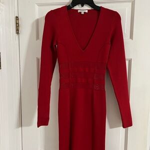 Good American Red Long Sleeve Dress